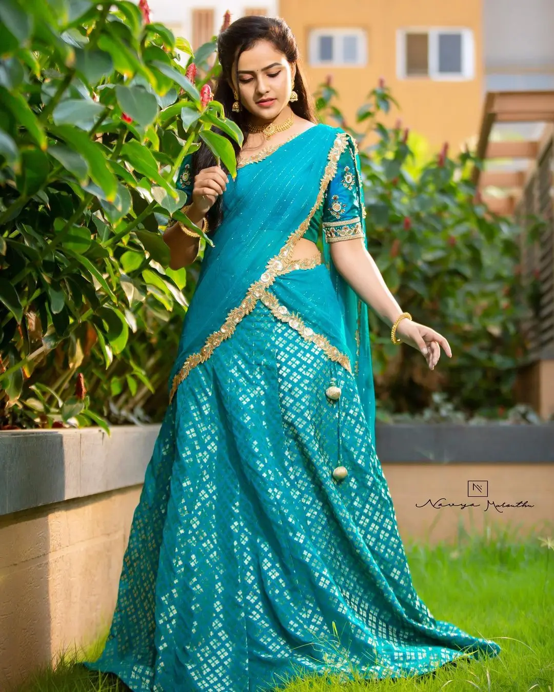 Vaishnavi Chaitanya Wearing Blue Designer Lehenga Choli